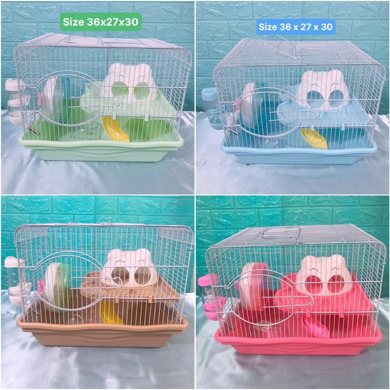 Chuồng hamster - Lồng mèo cho hamster full phụ kiện size 36cm , size 47cm, chuồng hamster 2 tầng