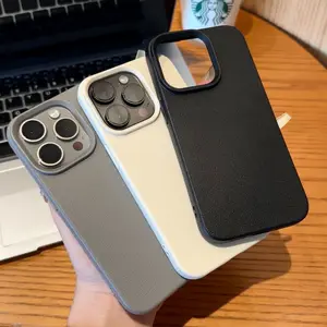 Aesthetic Casing Ponsel Silikon Sederhana Berkualitas Tinggi Untuk iPhone 13 11 16 17 Pro Max 12 14 15 Pro Max XR XS Max Penutup Pelindung Anti Guncangan Seperti Kulit Imitasi Matte, Shockproof Case Cover Ponsel Gaya Pasangan Ultra-Tipis Yang Modis