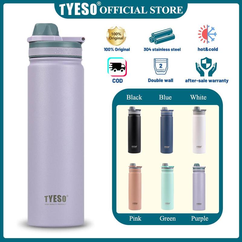 Cốc Chân Không, TYESO, Dung Tích Lớn 750ml, Bình Thể Thao Ngoài Trời, Thích Hợp Cho Nam Và Nữ, Cầm Tay, Làm Bằng Thép Không Gỉ, Cốc Nước 0