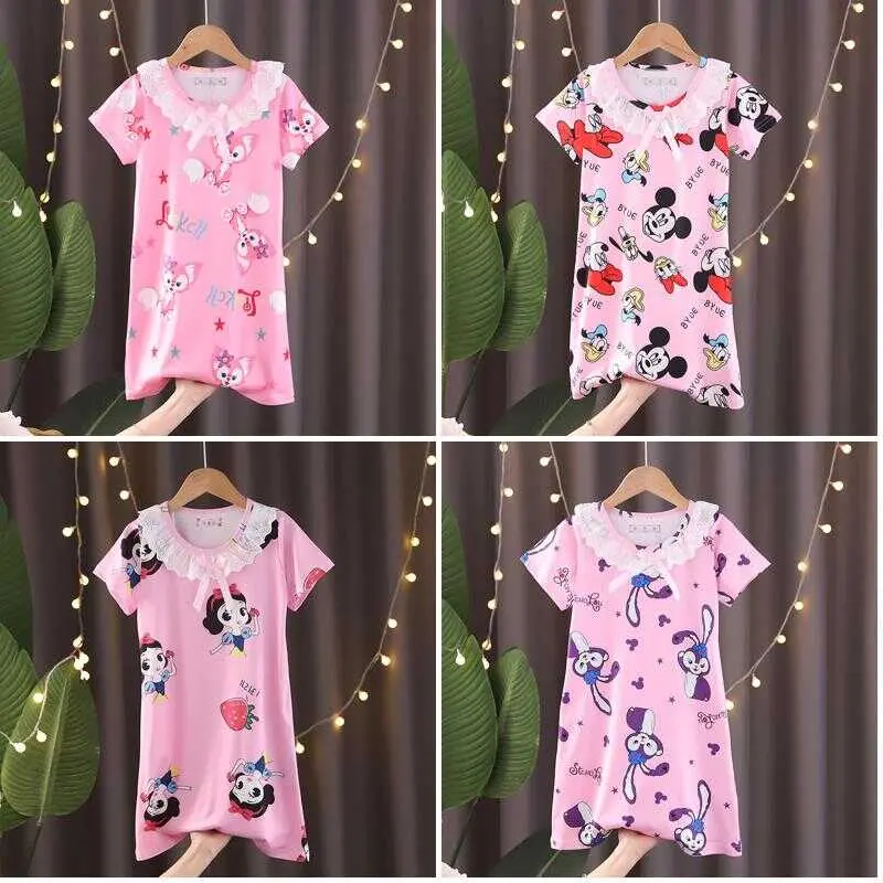 Teen's Short Sleeve Round-Neck Whimsical Polyester Girls nightie for 7 - 8 years