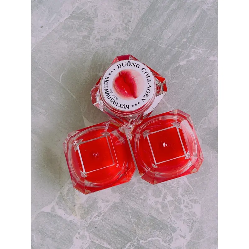 Dưỡng môi Collagen giảm thâm, kích màu môi sau phun xăm, dưỡng môi căng bóng, mềm mượt hũ 5g 0