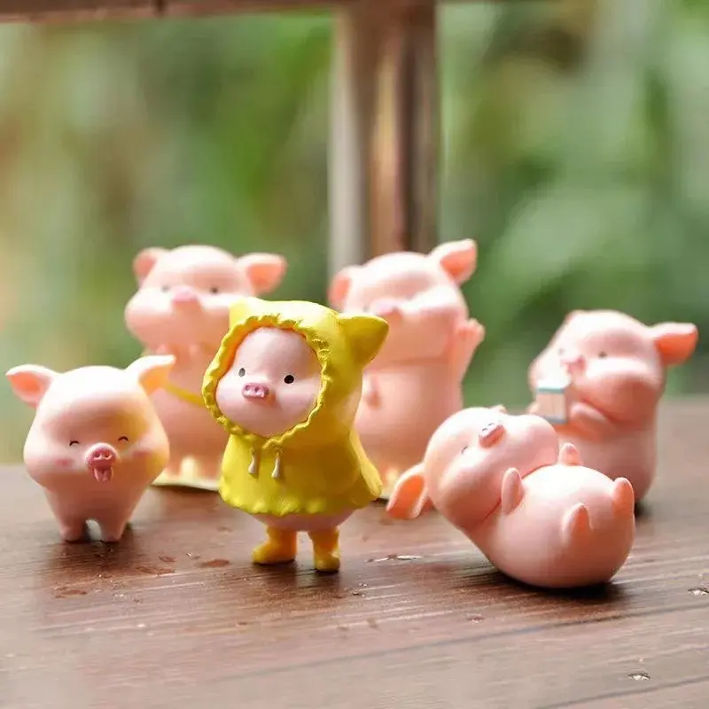 Micro Pig Figurines Animal Miniature Figurine Fairy Cat Bonsai Garden Ornaments Table Desk Home Decor