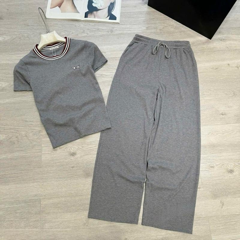 Sét bộ len lông thỏ thêu nổi cổ bo viền dáng basic quần xuông đơn giản mặc lên trẻ trung sang trọng lịch sự phù hợp mọi lứa tuổi top ươmen by KU Store 3