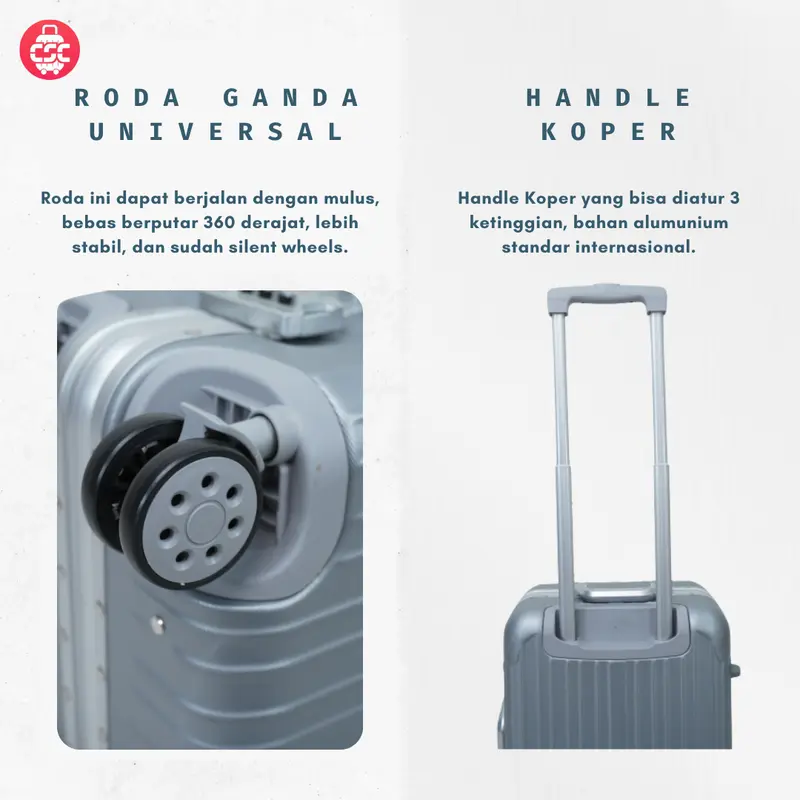 (6006) Koper Sultan Hitam 20, 24, 28 Inch Anti Bump Metal 4 Roda Ganda Putar 360° Smart Lock 4