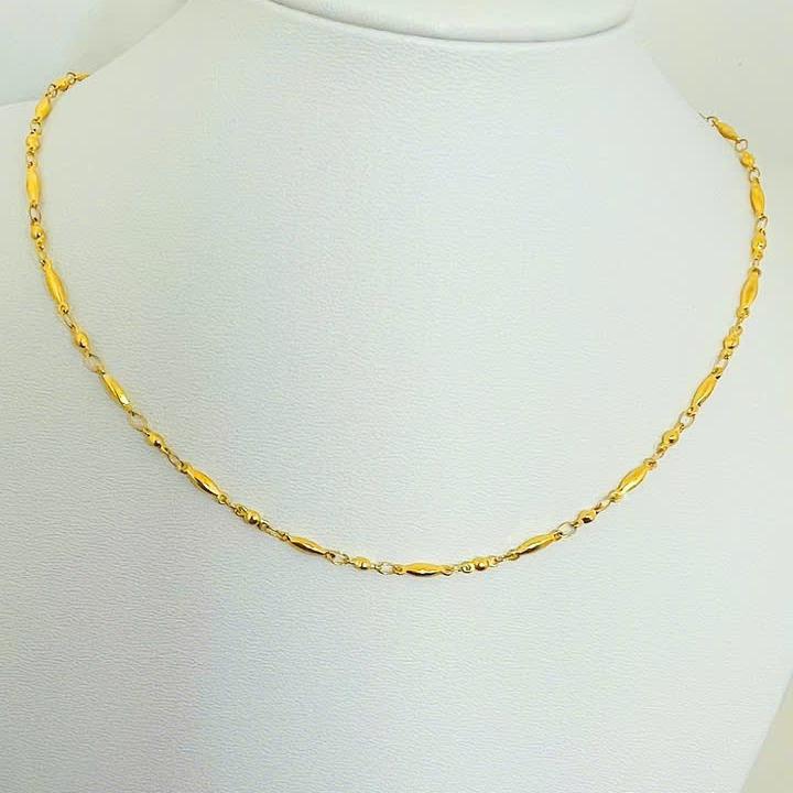 Dây chuyền bi mưa titan, dây dài 45cm +5cm tăng đưa, khóa tròn, màu vàng 18k, bền màu không đen giẻ, đeo hằng ngày. Phụ kiện thời trang.