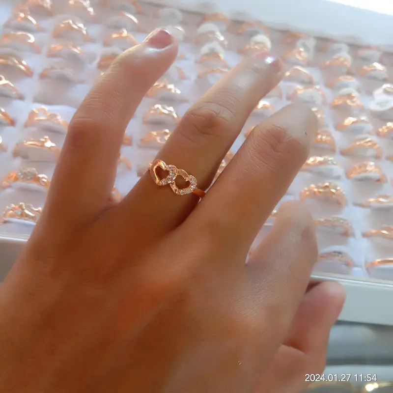 Cincin Rhodium rose gold Cantik Perempuan 3