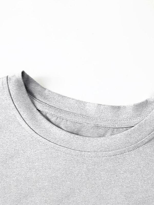 Men's Regular Fit Letter Print Round Neck Tee, Casual Short Sleeve Crew Neck T-shirt for Daily Wear, Fashion Men's Top for Summer 5