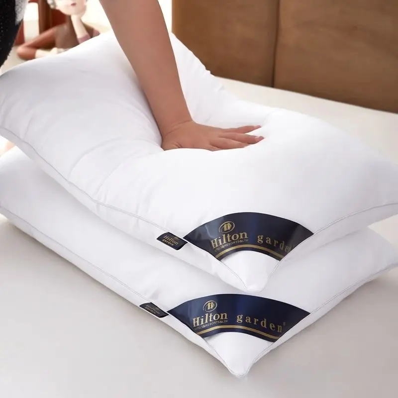 Bantal Hilton, Diperbuat daripada Bahan Kapas, Pengisian Viral 1kg, Sesuai untuk Kegunaan Hotel, Tebal, Sesuai untuk Peralatan Tempat Tidur dan Hidup, Keperluan Rumah, Bantal Tidur Lembut Bedding Pillows