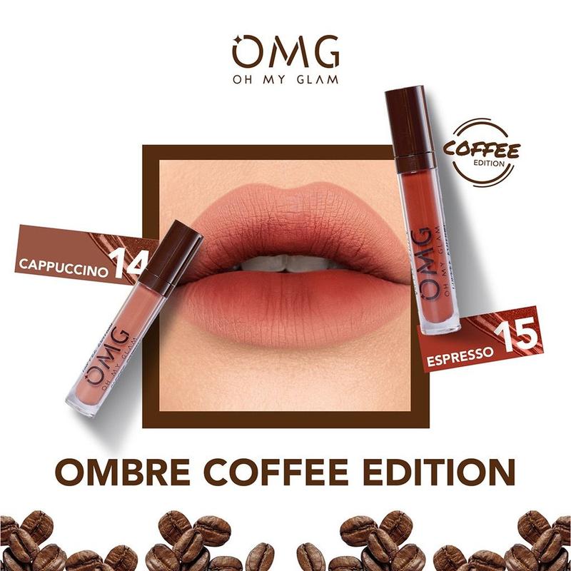 ( 2 PCS PAKET ) Ombre Lipstik OMG OH MY GLAM | Lipcream OMG Ombre Coffee Edition | Ombre Lips OMG Tahan Lama Bibir Lipstick Creamy Gloss 5