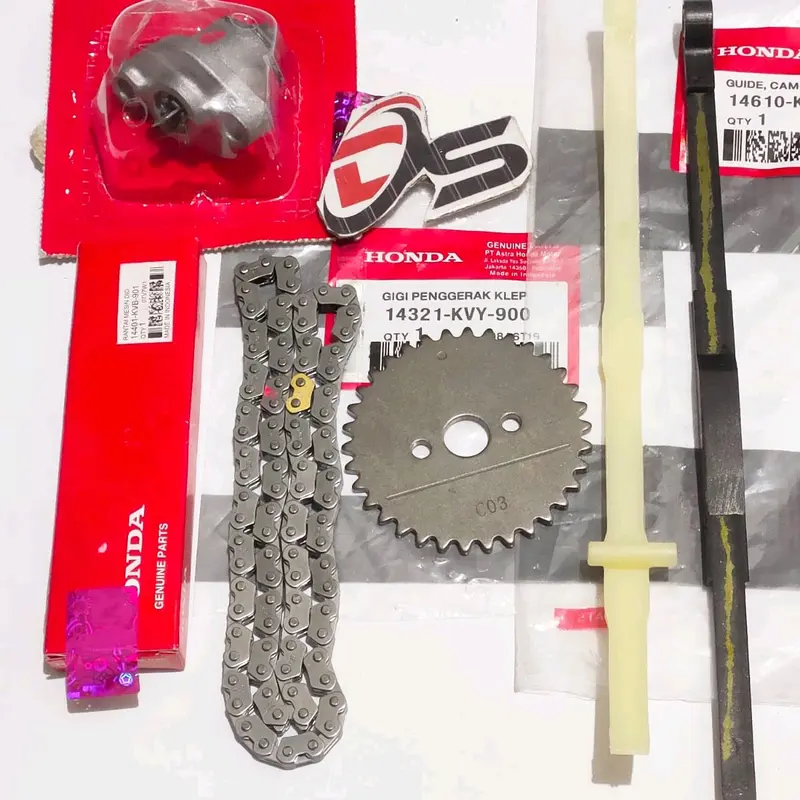 GIGI SENTRIK SET RANTAI KETENG TONJOKAN+LIDAH TENSIONER BEAT FI VARIO 110 SCOOPY SPACY KODE PART(KVY) Motorcycle 2