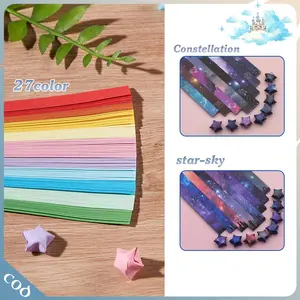 -540pcs- Kertas Origami Bintang Kerajinan Tangan Panjang 24cm Untuk Hadiah Festival