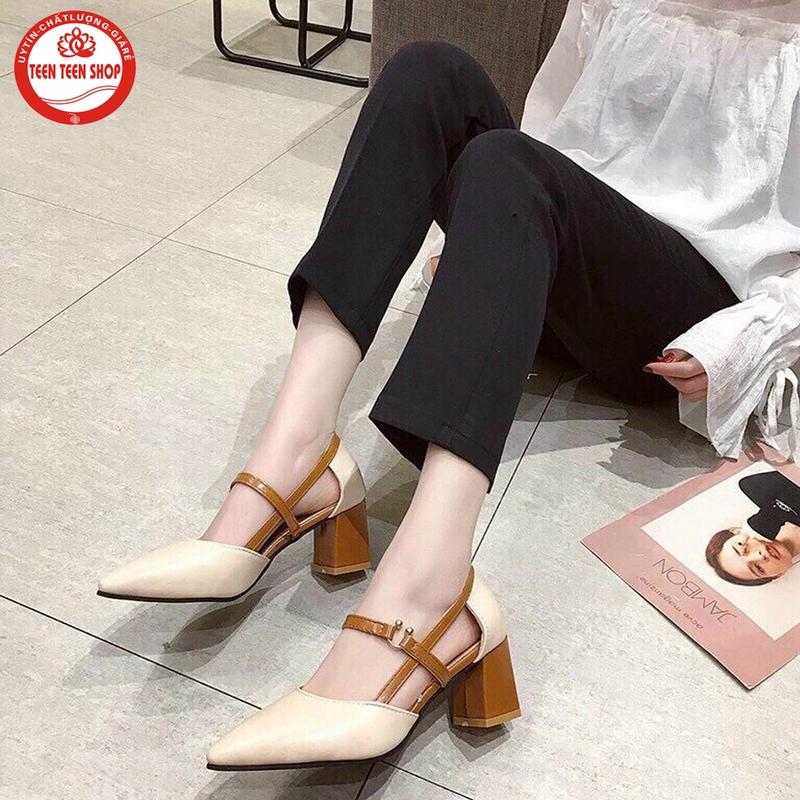 (Form nhỏ 0.5) Giày cao gót nữ 5 cm got vuong TTS 4