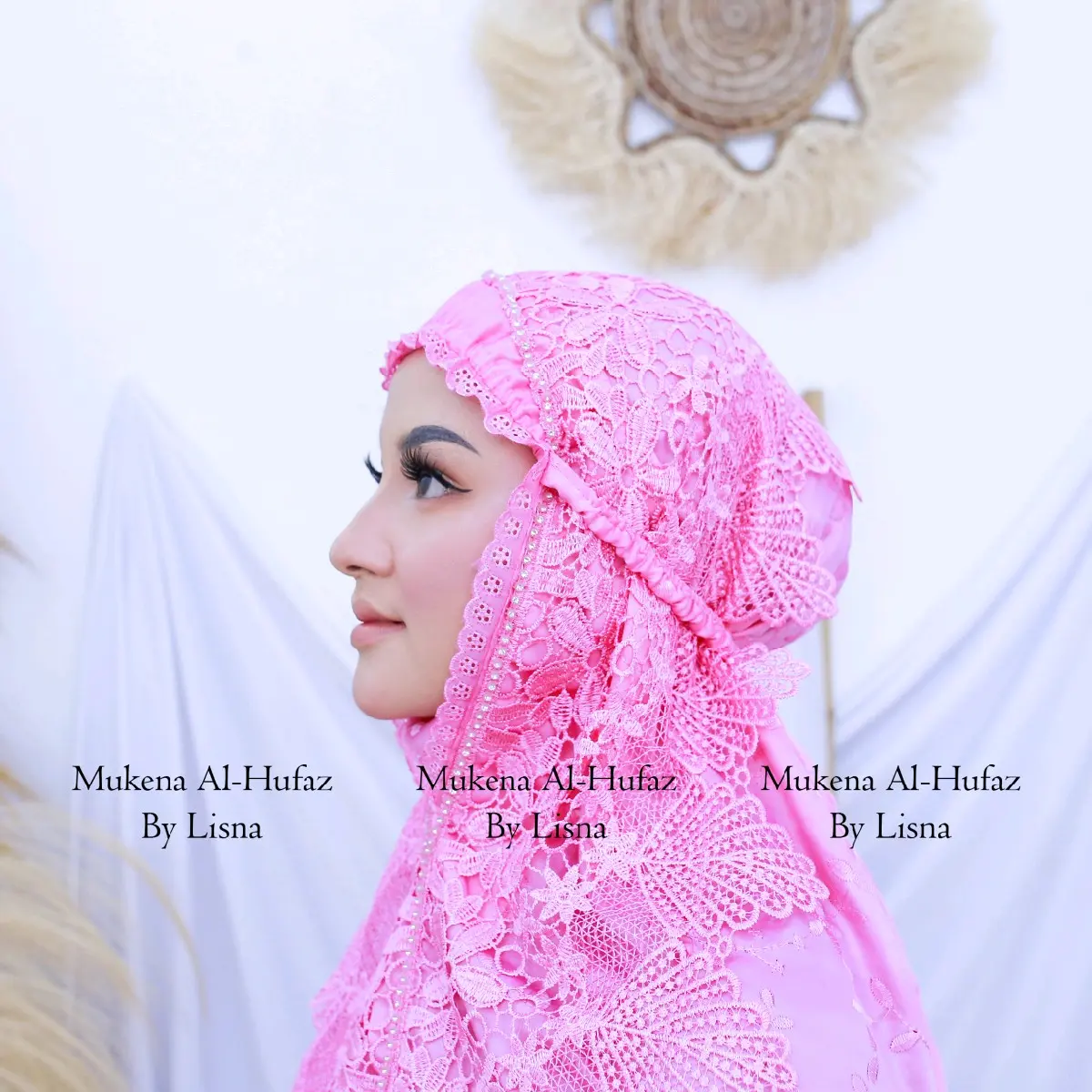Mukena Lisna Sutra Prada Renda Runcing Bunga