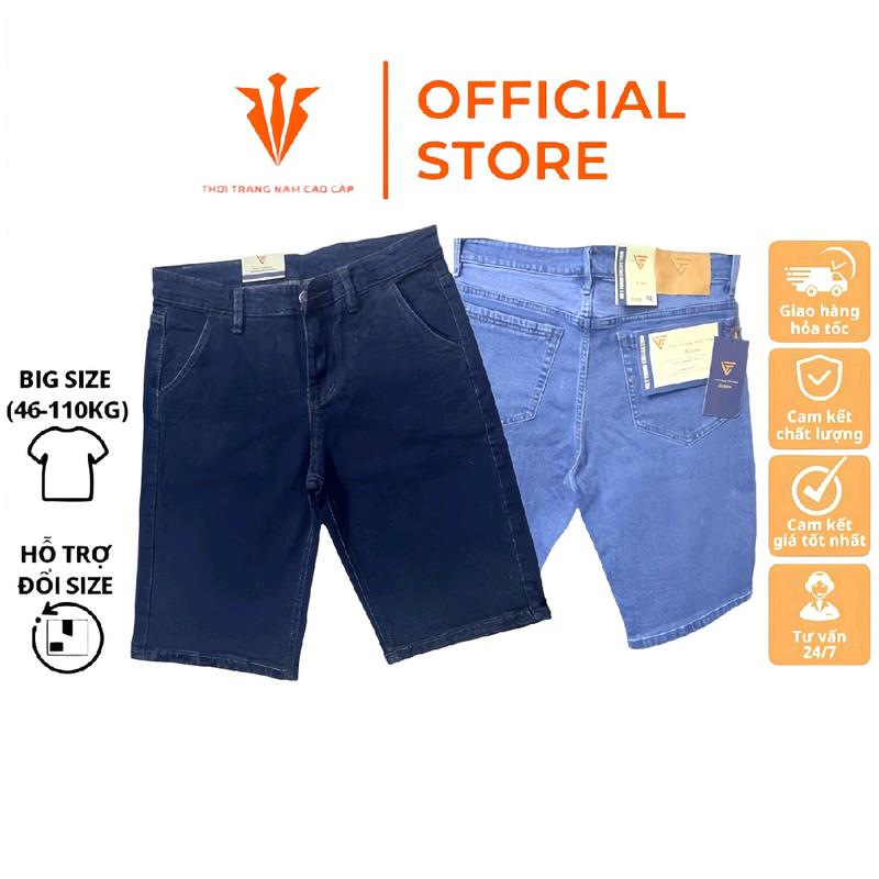 Combo 2 short jean nam trung niên túi chéo ống đứng Menswear Quần Pants Tre