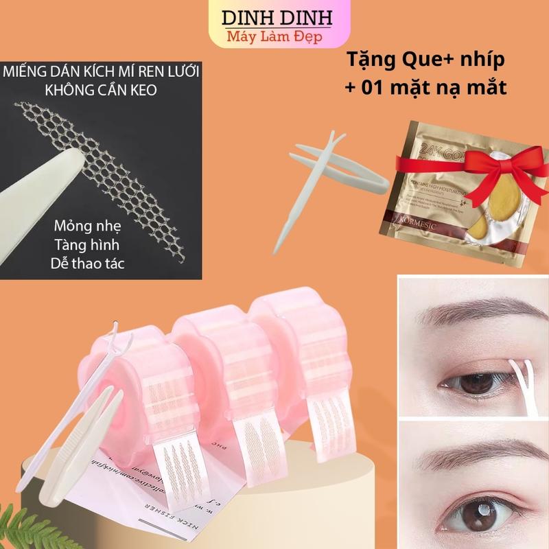 Kích mí, dán mí lưới ren sẵn keo (cuộn 360 miếng), không lộ, siêu tàng hình (tặng kèm que và nhíp) Trang Điểm