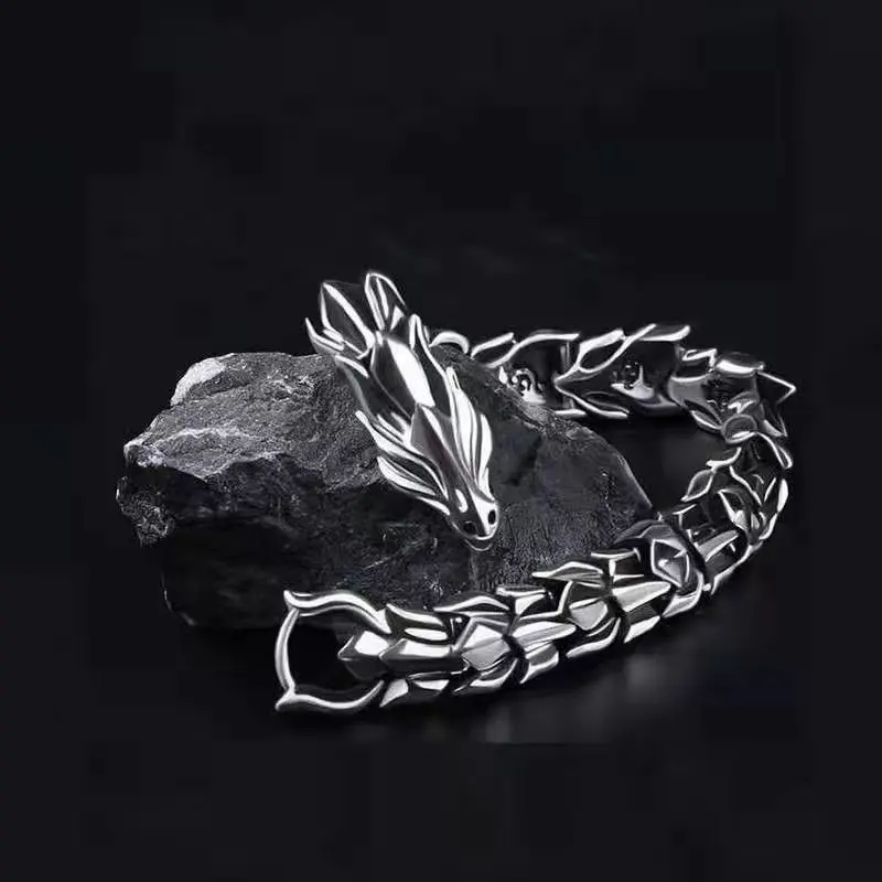 Gelang Naga Vintage Model Rantai Kualitas Import High Quality / Gelang Pria / Gelang Wanit Elegan Bracelets Hadiah 5
