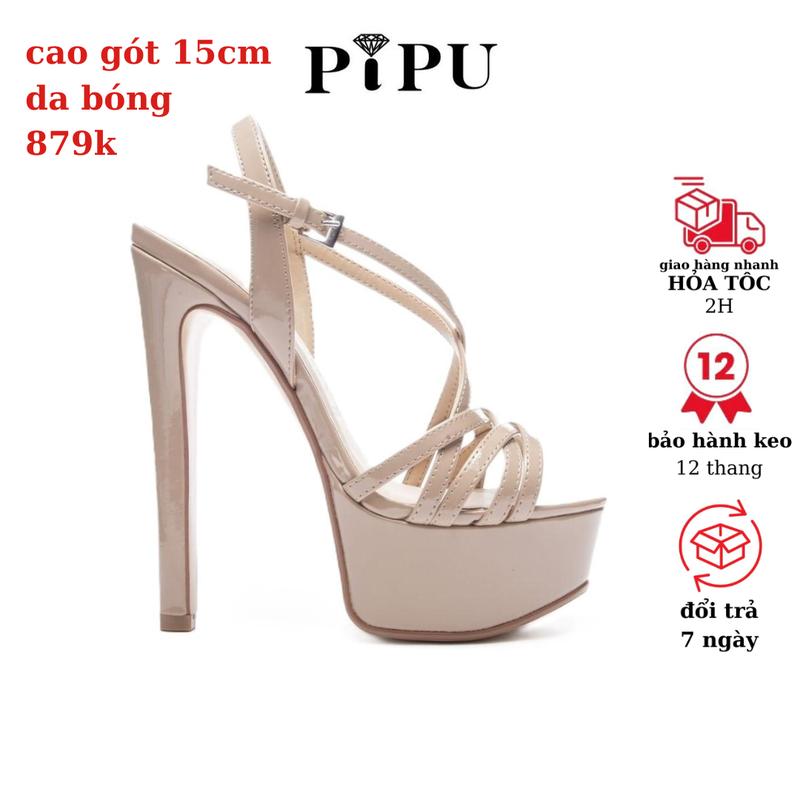 giày cao hoa hậu 15cm chuẩn quốc tế ,giày dép nữ bigsize , giày cao gót đế đúp sandals thời trang pipu,catwalk Mũi tròn Mũi mở DéP Shoes Jean Đồng Cao Su Women