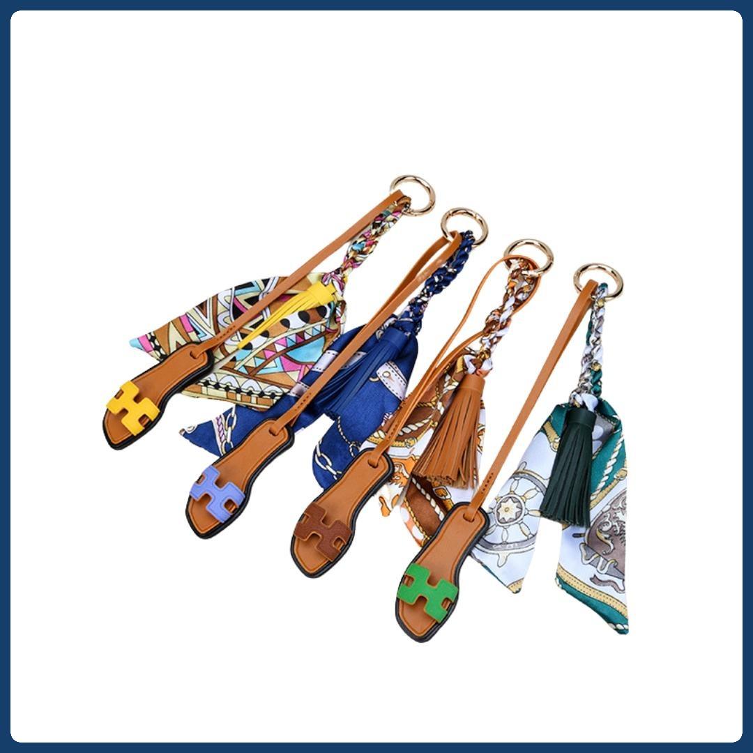 Bag Charm Tassel Scraf dan H Shoes Gantungan Tas Wanita Aksesoris Tas Dekoratif Tassel