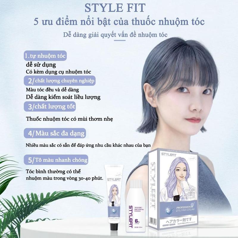 thuốc nhuộm tóc màu nâu xám ,Thuốc nhuộm tóc Nhật Bản, gửi một bộ dụng cụ nhuộm tóc đầy đủ+dầu xả Đổi Màu Tóc 6