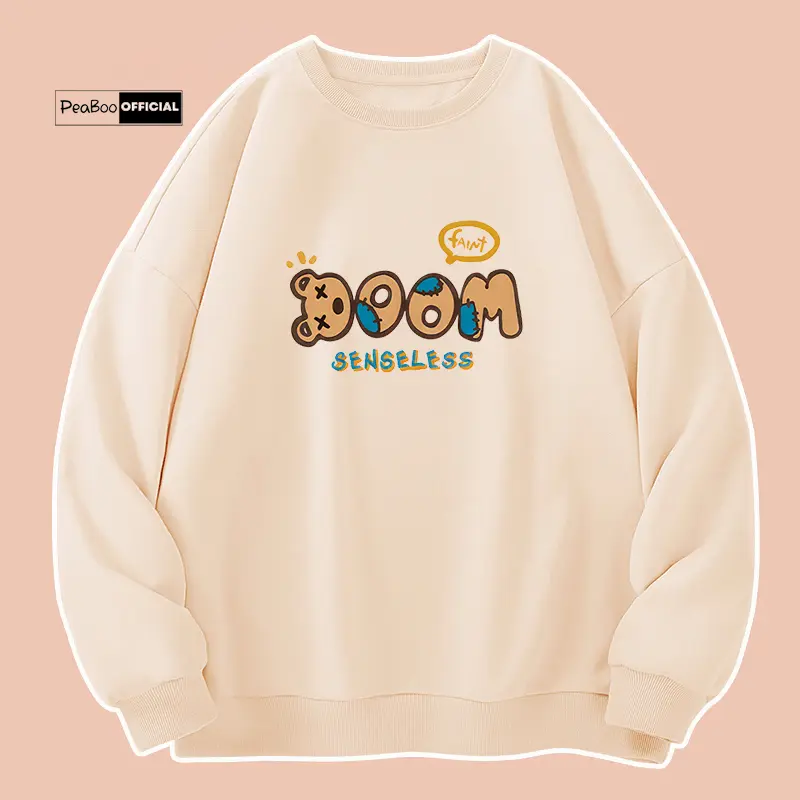 Áo Sweater BOOM Nam Nữ By PEABOO Unisex Chất Nỉ Lót Bông Form Rộng