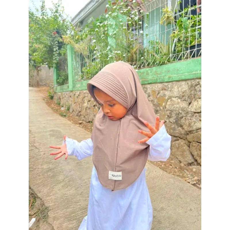 HIJAB BERGO ANAK 1-5 TAHUN BAHAN JERSEY BALON JILBAB ANAK SIMPLE INSTAN Muslim Kerudung 1