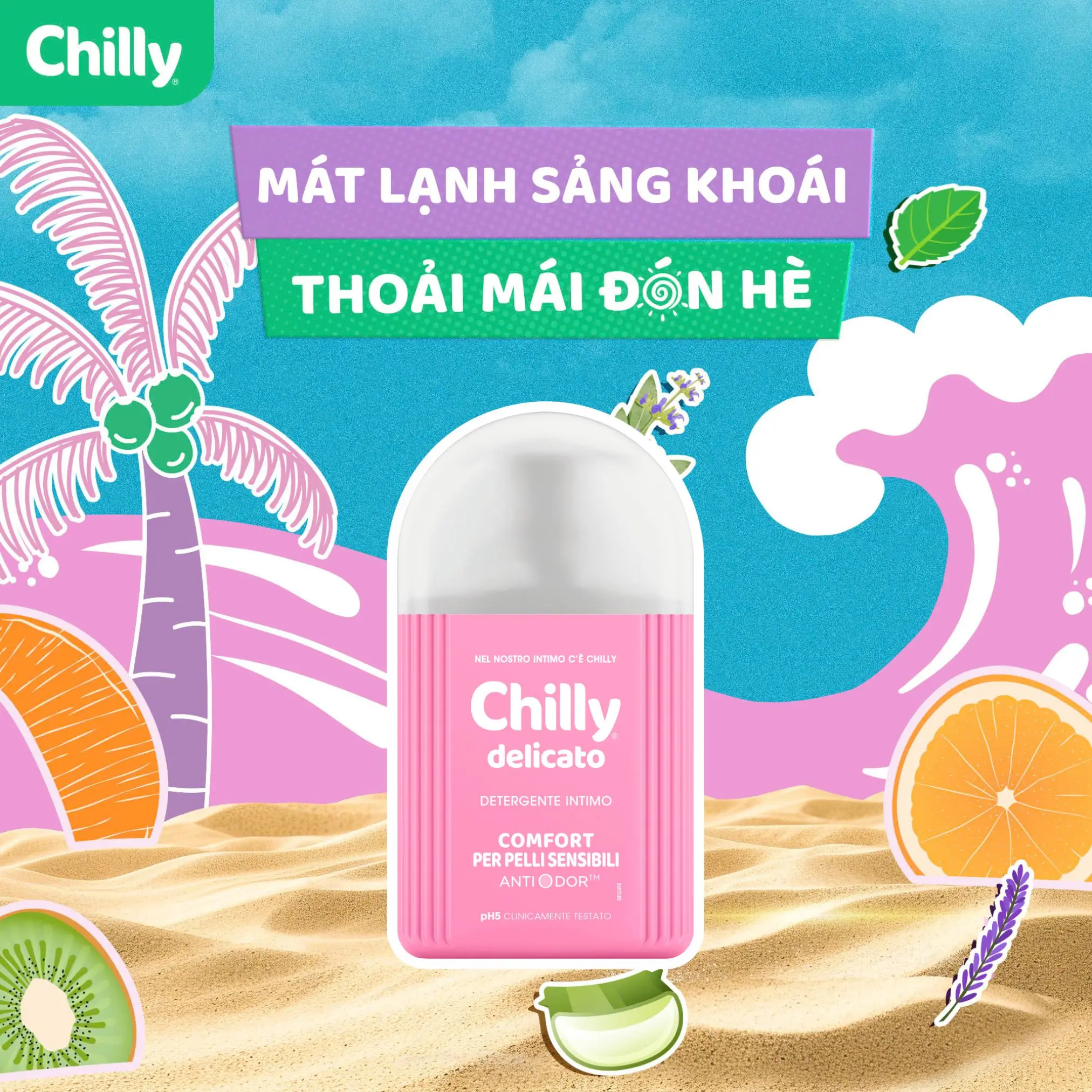 Chilly Delicato - Dung dịch vệ sinh phụ nữ - Lọ 200ml