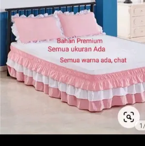 Bedskirt atau Penutup Kolong Tempat Tidur Rumbai Susun 3