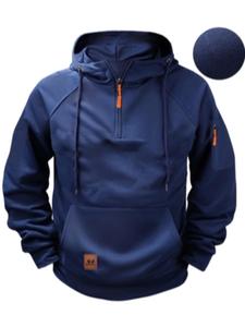Sudadera con capucha con cremallera y bolsillo de canguro de ajuste regular para hombre, sudadera con capucha de manga larga informal para otoño e invierno, ropa de hombre para uso diario, Tops