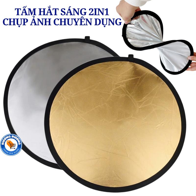  Tấm Hắt Sáng Tròn 2in1   Màu Vàng  Bạc   30cm   60cm   80cm - Tấm Bạt Phản Quang Ánh Sáng Chụp Hình Quay Phim Studio Chuyên Dụng 2 Trong1   Miếng Hắt Sáng Chụp Ảnh Nhiều Size Cao Cấp 