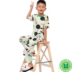 Kiminori FIGO.CP Setelan Baju Anak Lengan Pendek Celana Panjang Fashion