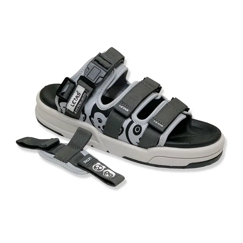 Giày Sandal Hiệu LETAS Nam Nữ 3 Quai Ngang Dán Xé Quai Hậu Tháo Rời D714 6
