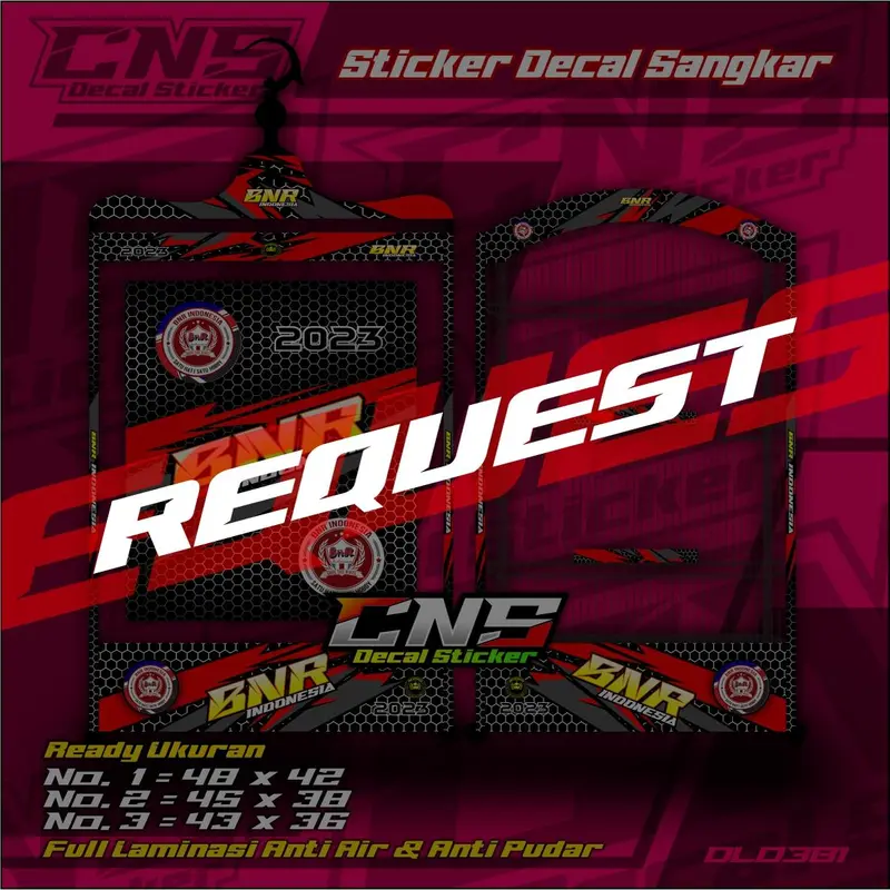 CNS Stiker Sangkar Burung Kotak BNR Full Laminasi Bisa Request Nama 1
