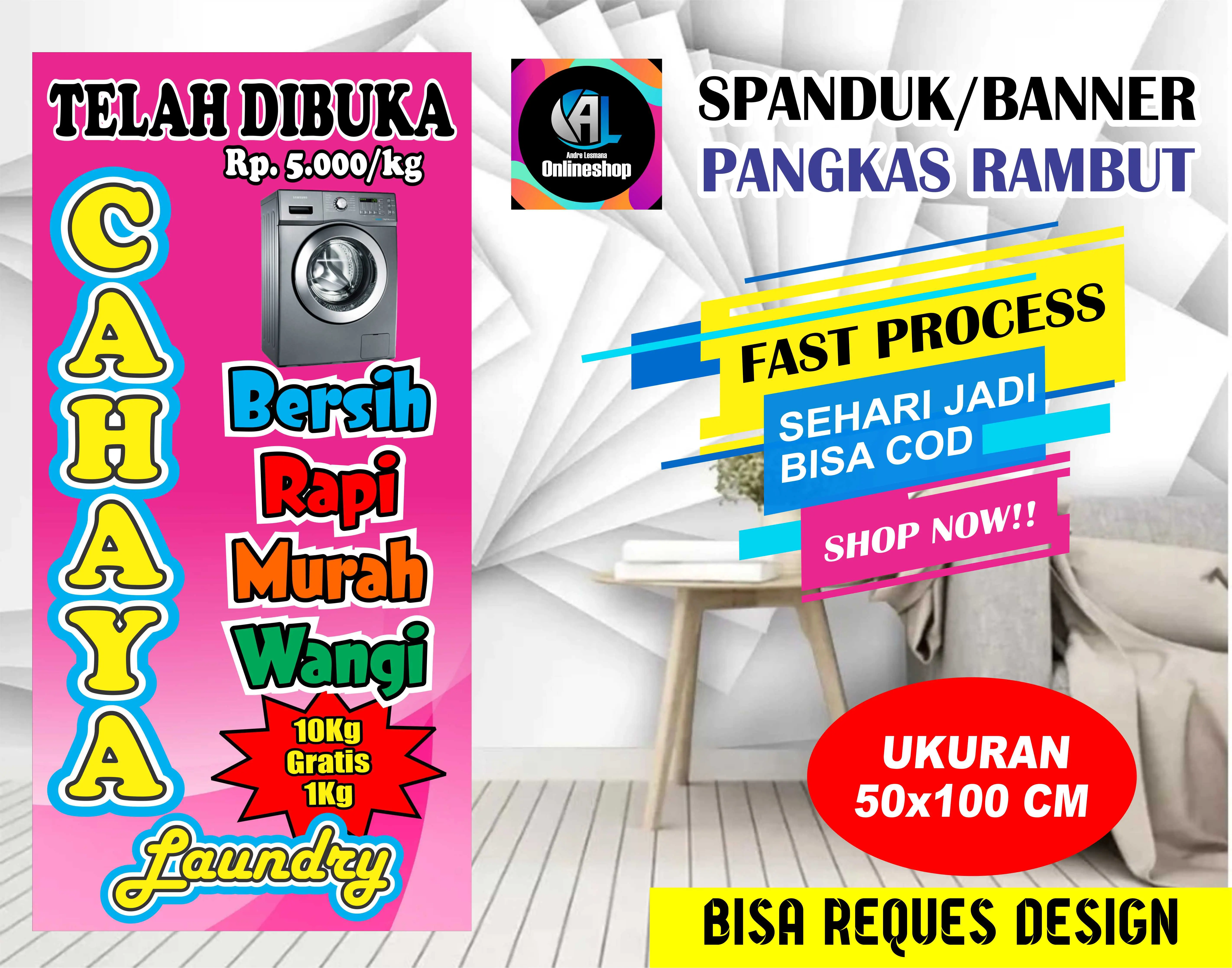 Spanduk, Banner Plang Laundry