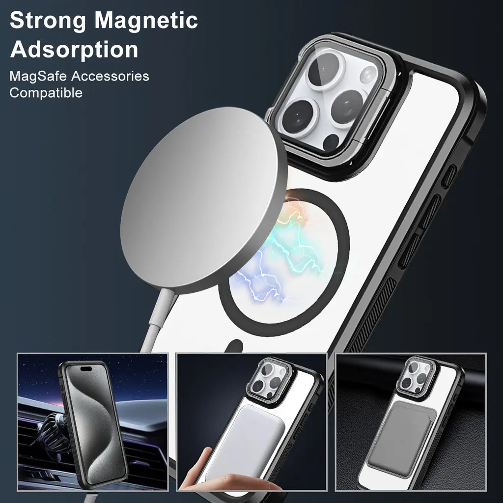 Luxury Magnetic Ring Holder Wireless Charging Phone Case For Samsung Galaxy S20 FE S21 FE S23 FE S23 S24 PLUS S23 S24 ULTRA Matte Clear Casing Cover With Camera Lens Protector