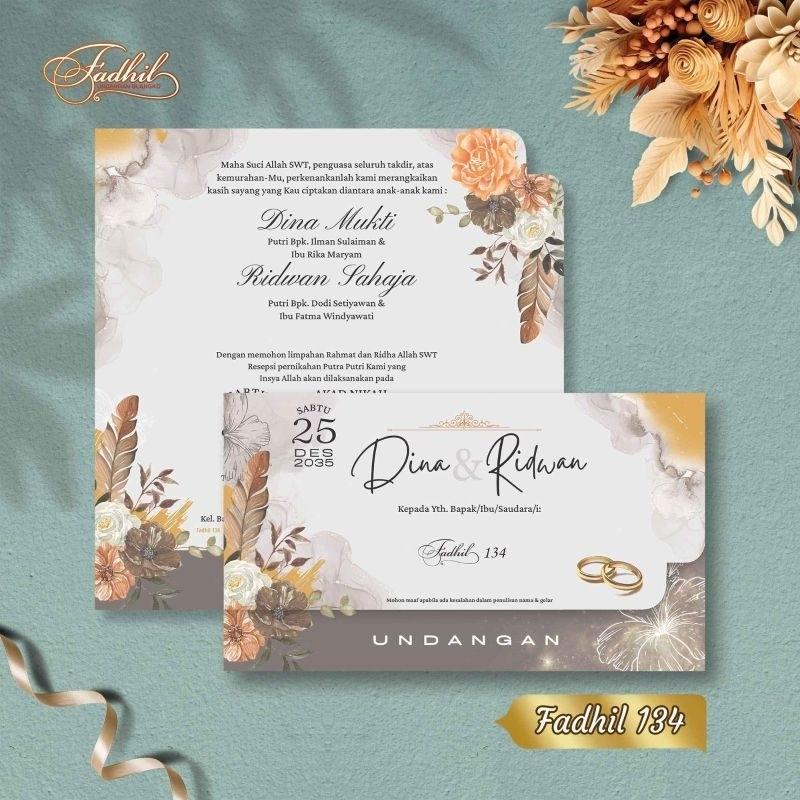Undangan Pernikahan Kekinian   FADHIL 134 Elegan Modern Paket Lengkap 100 PCS Gratis Label & Plastik - JanjiKita | Default