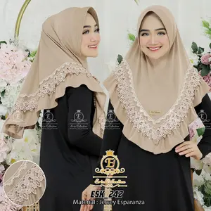 JILBAB INSTAN JESEY/JILBAB RENDA MEWAH ERIN_COLLECTION ESK_242 Lembut Nyaman Muslim  Kerudung  Lembut Nyaman