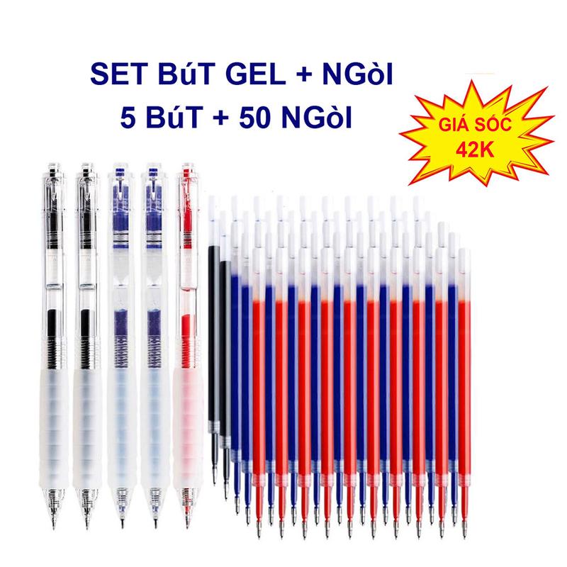 Bút Gel Basic Ngòi 0.5mm bút gel bấm basic thay ngòi 11cm phụ kiện văn phòng phẩm