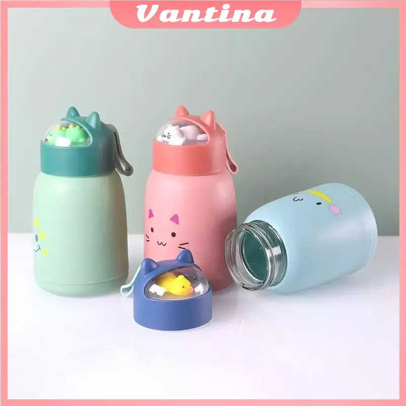 BOTOL MINUM KACA 360ML BOTOL MINUM ANAK KARAKTER LUCU BOTOL MINUM TERMOS BPA FREE 3