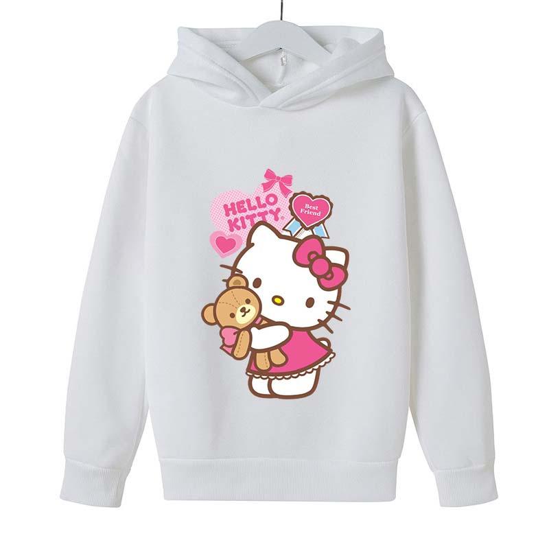 Product Introduction of New Hello Kitty Kawaii Kids Fashion Boys Clothing Autumn Baby Girls Clothes Cat Suit Children Hoodies Toddler Casual Tracksuits 2