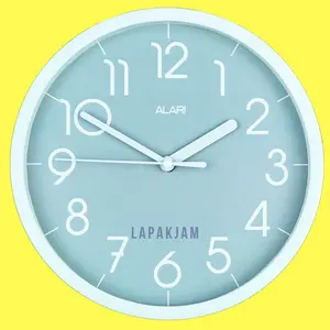 Jam Dinding Analog BestSeller Dekorasi Kamar Minimalis Unik Besar Alari 1112 Abu-Abu Lucu