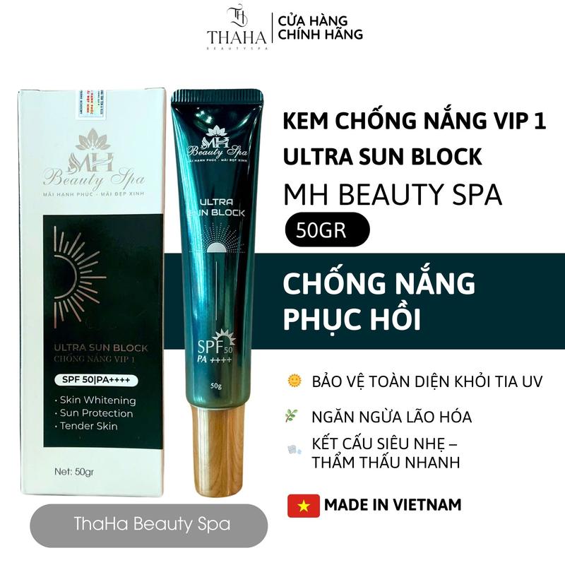 CHÍNH HÃNG Kem Chống Nắng Cao Cấp Chiết Xuất Từ Ngọc Trai 30gr MH Beauty Spa Không Bết Dính Thẩm Thấu Nhanh