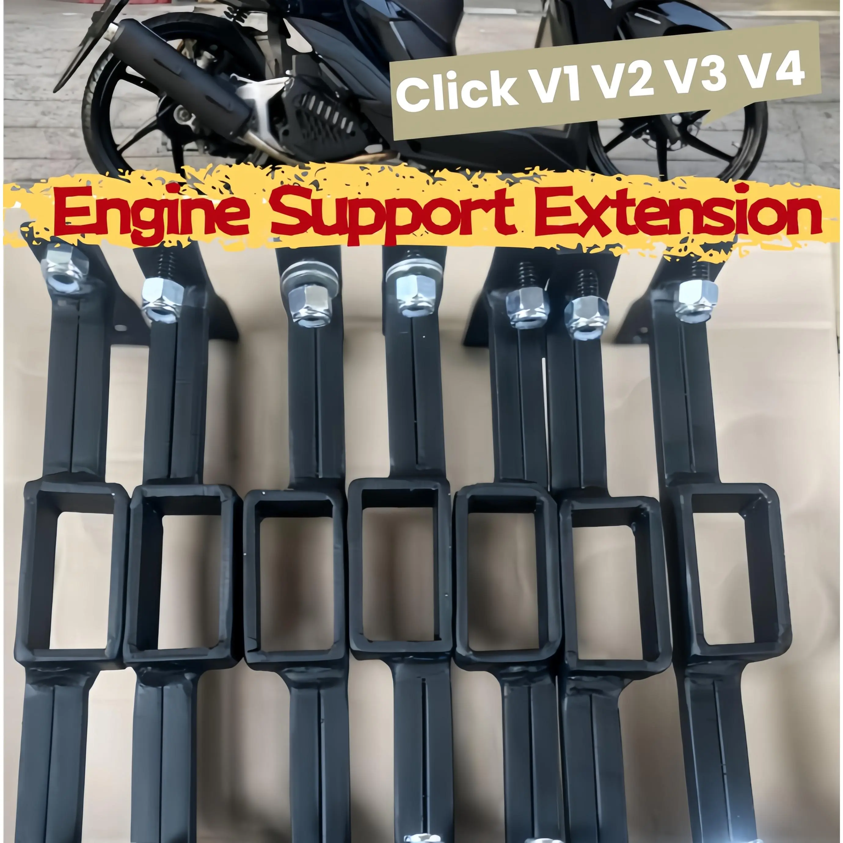 For Honda Click/Beat Engine Support Extension V1 V2 V3 V4 Pure Metal ...