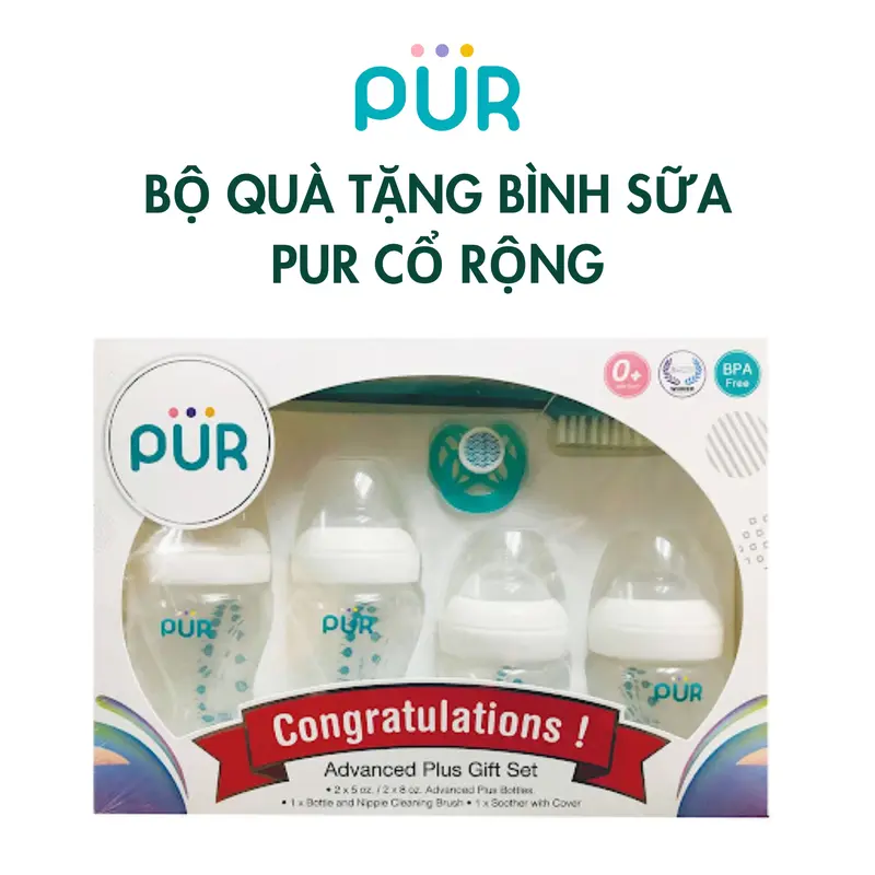 PUR - BỘ QUÀ TẶNG BÌNH SỮA PUR CỔ RỘNG (7003) 0