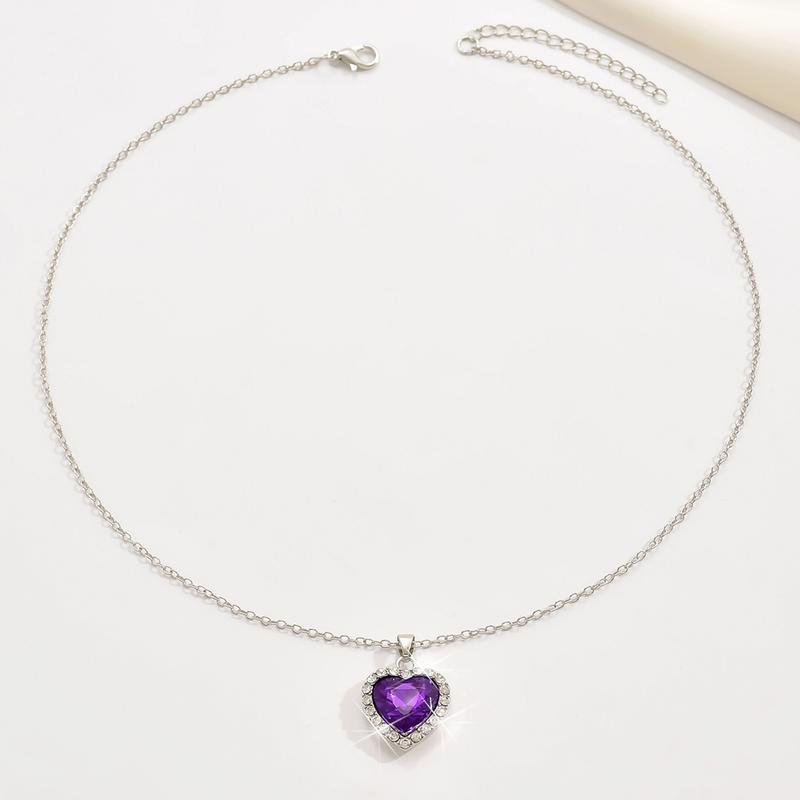 Product Introduction of Fashion Wholesale Heart-Shaped Pendant Necklace Full of Diamonds Cross-Border Best Seller in Europe and America 23