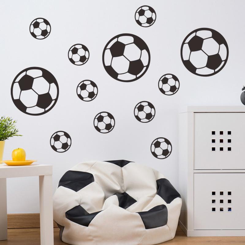 Product Introduction of 12pcs Footbal Soccer Wall Sticker Waterproof Home Decor for Boy Kids Rooms Living Room Art Decoration Bedroom Decor 1