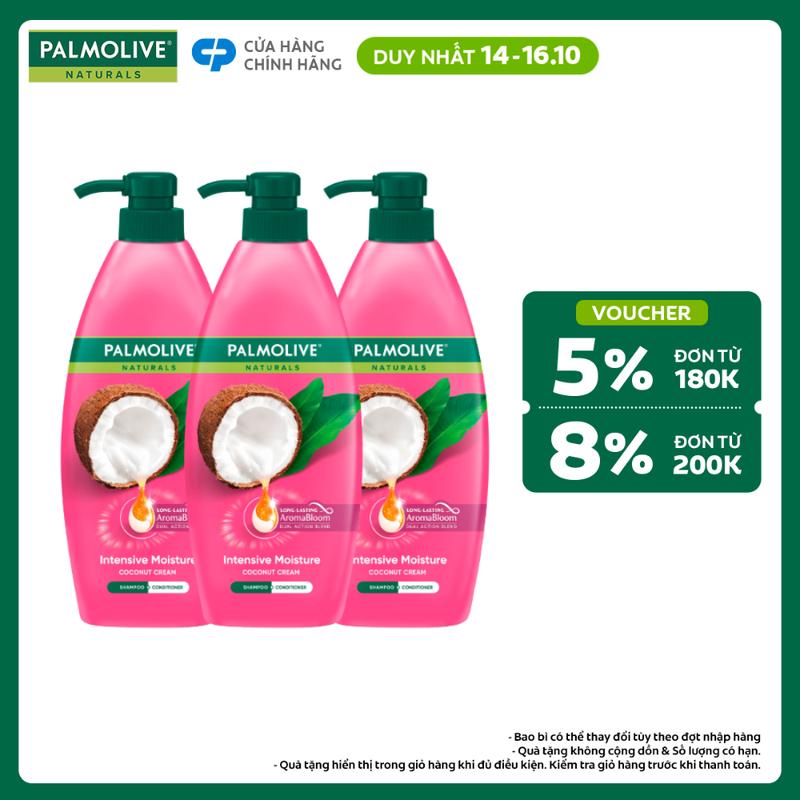[Duy nhất 14-16.10] Bộ 3 dầu gội Palmolive Naturals chiết xuất thiên nhiên Chăm Sóc Tóc và Dưỡng Tóc bồng bềnh 600ML phù hợp cho Nữ và Nam