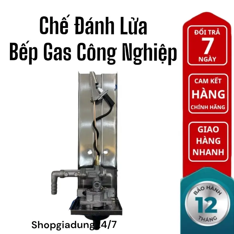 Bộ chế đánh lửa bếp GAS công nghiệp| Bếp gas khè công nghiệp+Máng inox| Cụm đánh lửa