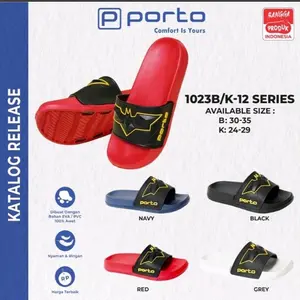 Sandal Selop Anak Laki Motif Batman Porto Slop Batman Series 1023B/K Karet Sepatu Fashion sandal batman