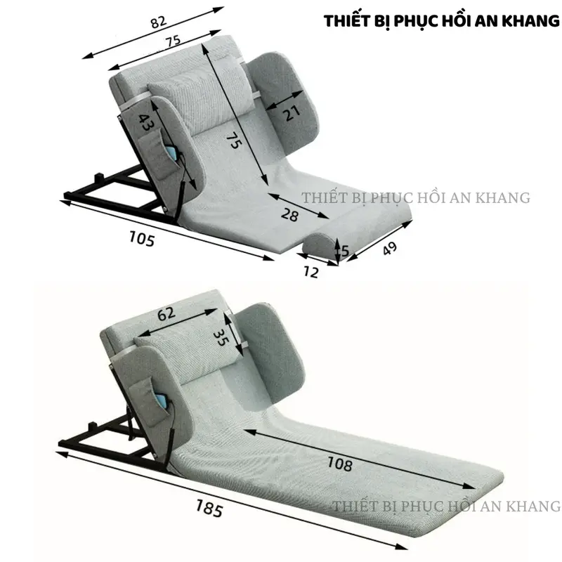 Giường đệm nâng hạ ĐIỆN TỰ ĐỘNG thông minh piston trợ lực, ghế tựa lưng điều khiển nâng đỡ bệnh nhân người già cao tuổi liệt tai biến 3