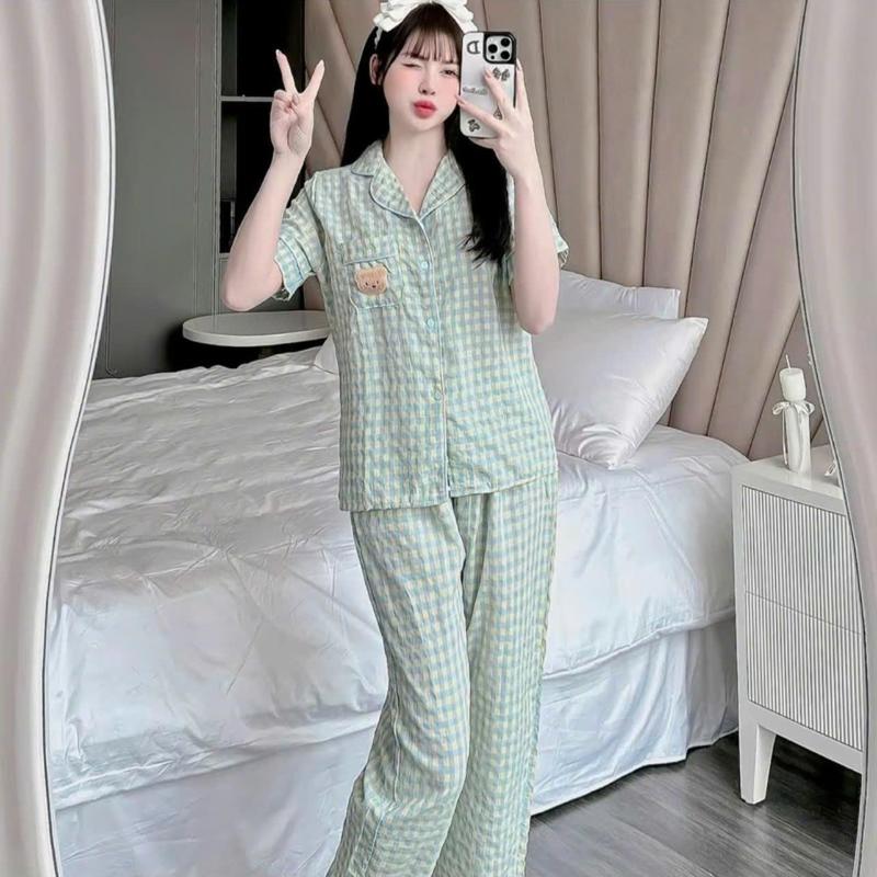 sét pizama kẻ sọc dáng tiểu thư cho chị em mình 1